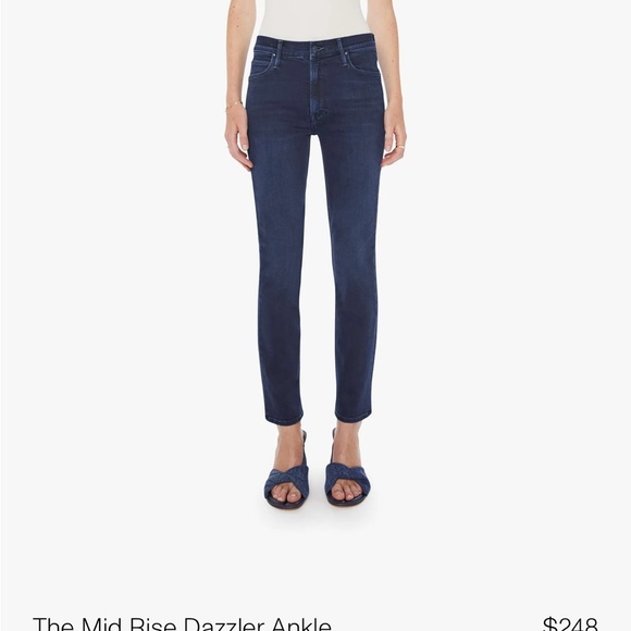 MOTHER Denim - MOTHER Mid-riseDazzler Ankle Now or Never Jeans in Dark Blue